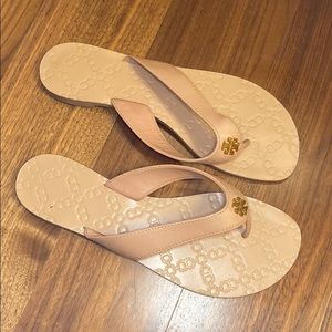 Tory Burch leather sandals size 8 beige color